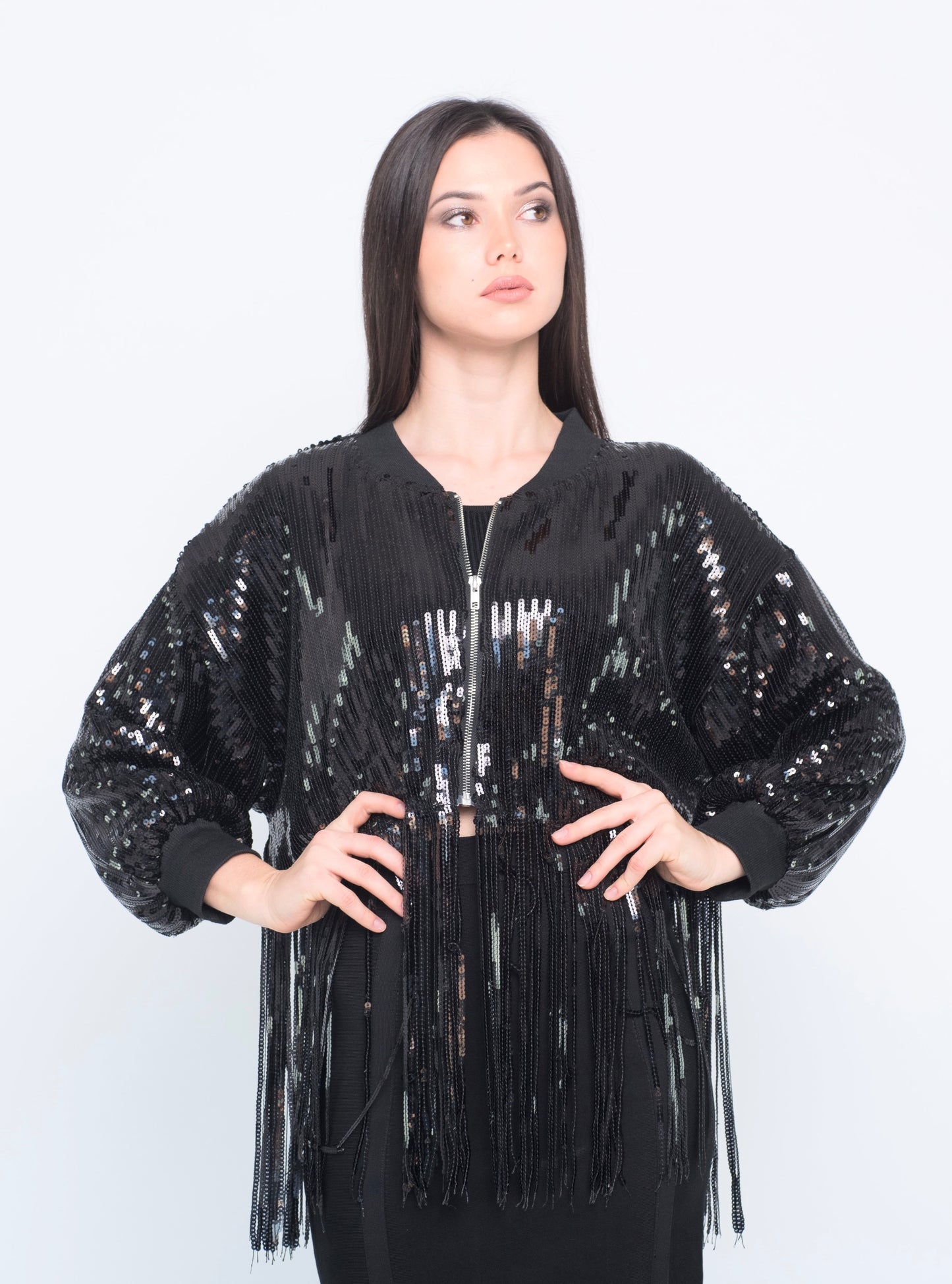 Lilla giacca pallettes